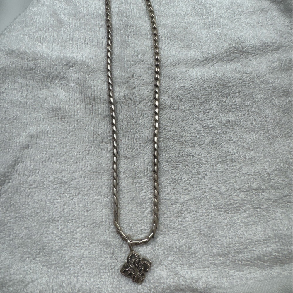 Judith Jack Silver Fleur-de-Lis Pendant Necklace